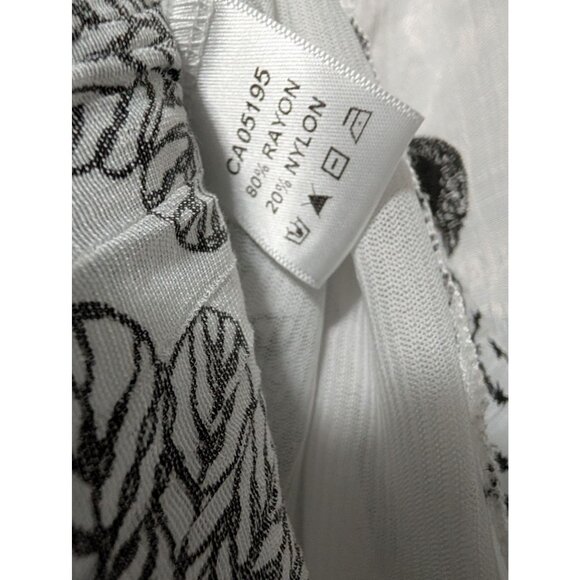 Picadilly Womens 4 Floral Tank Top Black White Abstract Print Blouse Art Pattern - Picture 6 of 6